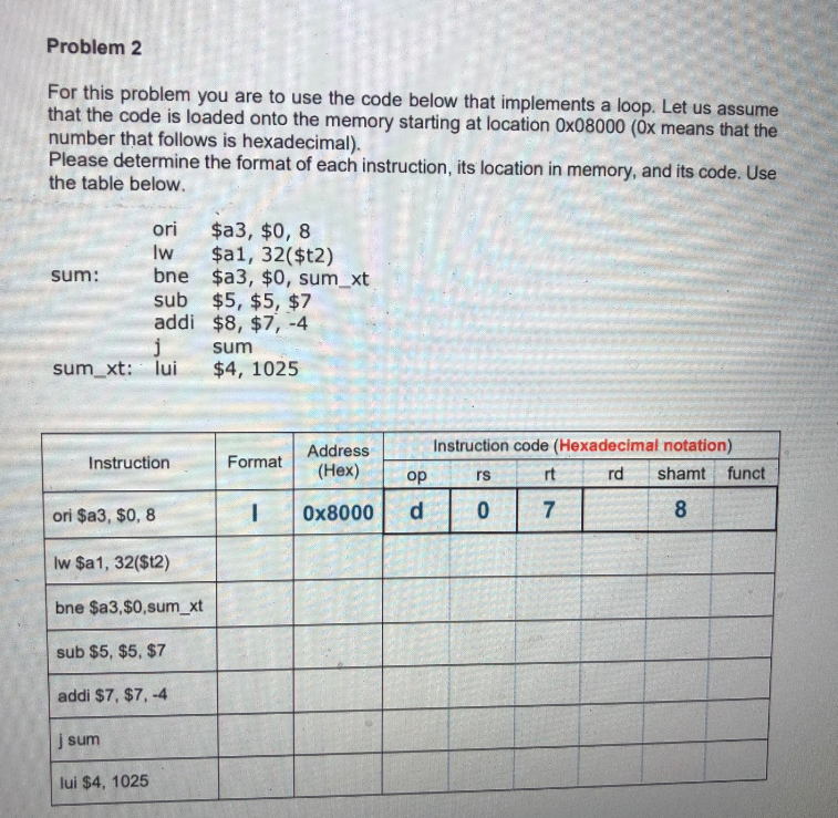  REFERENCE - Problem 2 For this problem you are to use