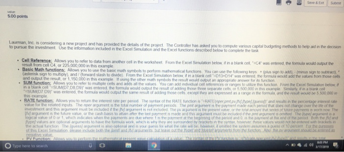  Seve&Ext Submt value 5.00 points Laurman, Inc is considering a new