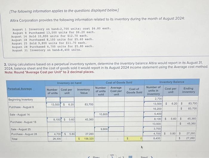 please explain how to calculate average COGS [The following information applies to