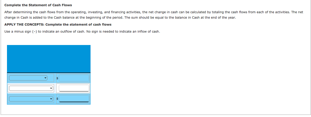 of cash flows. Use a minus sign to indicate an outflow of