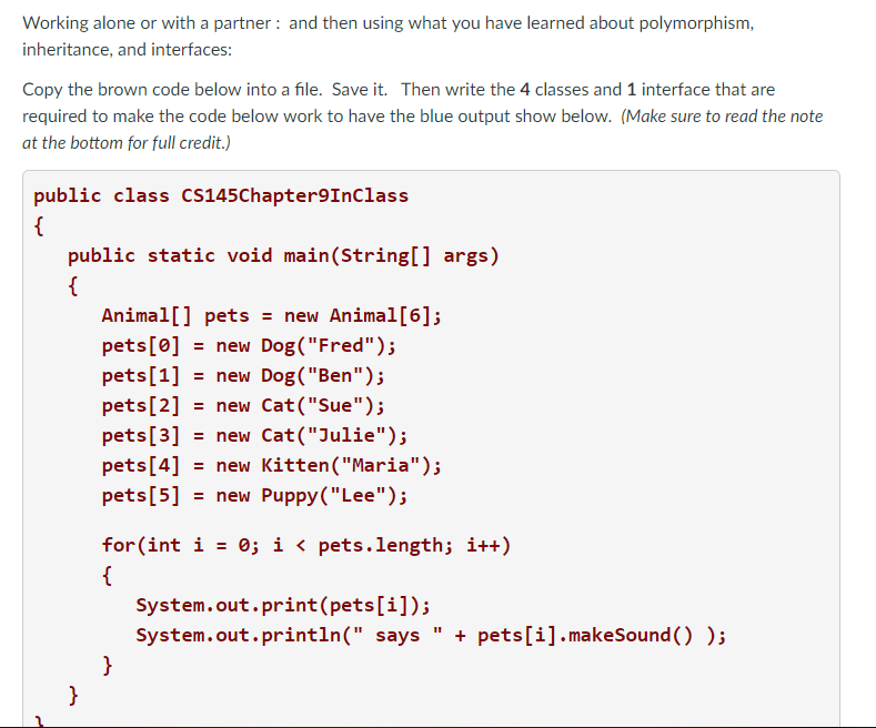  Below is the JAVA question: Below is my code the error