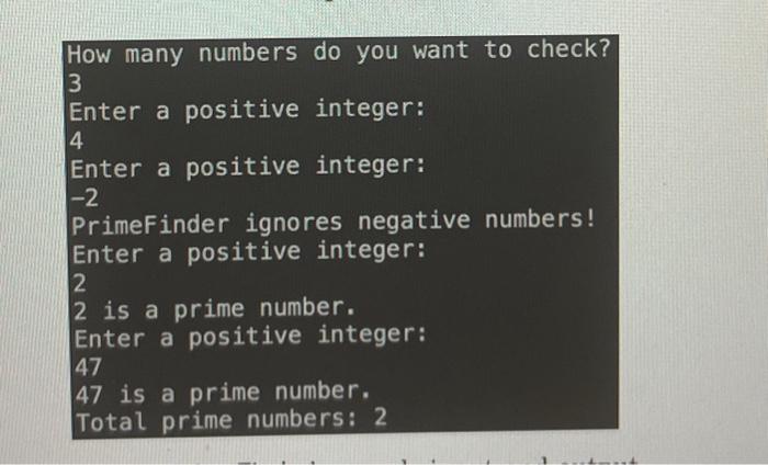 a python code that will give the following output How many numbers