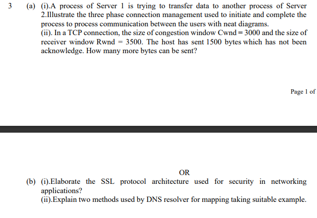  3(a)(i).A process of Server 1 is trying to transfer data to