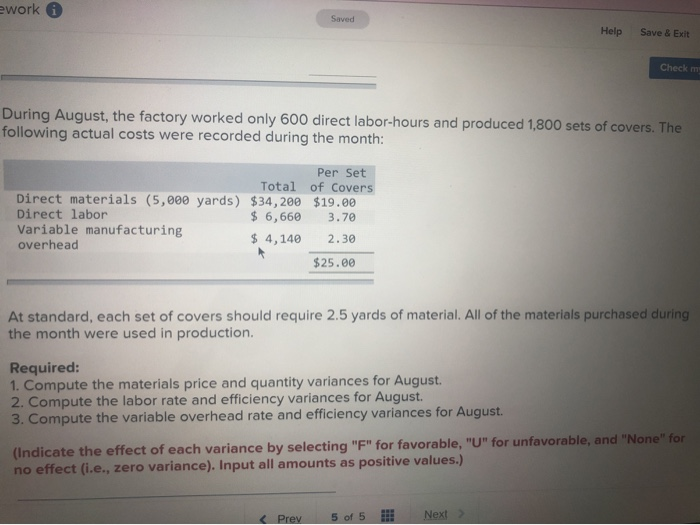 manufactures auto accessories. One of the company's products is a set of