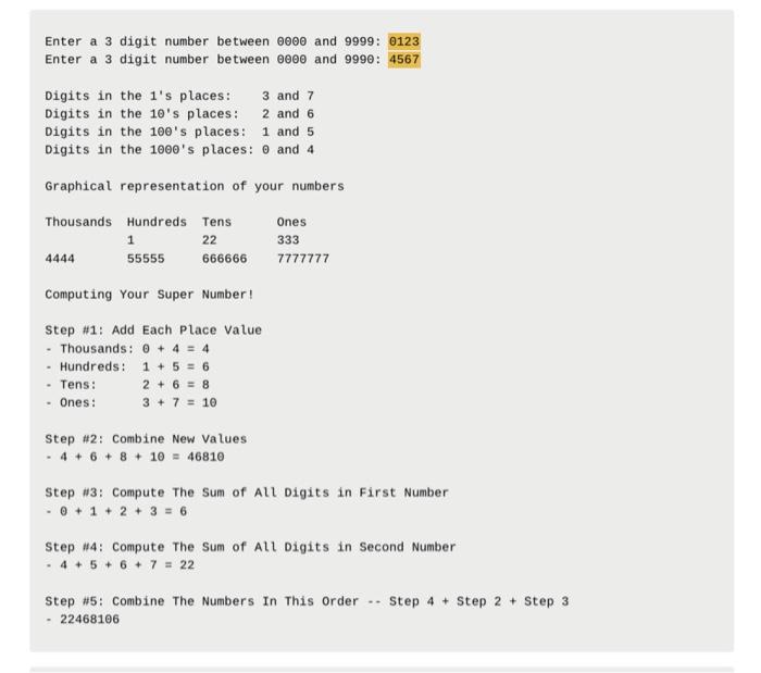 program that prompts the user to enter two numbers. The numbers will