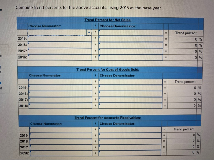 LO P1 Sales Cost of goods sold Accounts receivable 2019 2018 2017