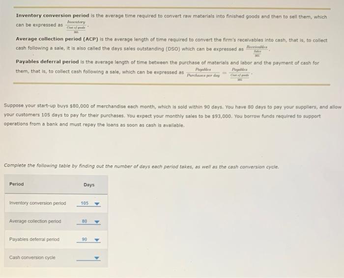 Inventory conversion period is the average time required to convert raw