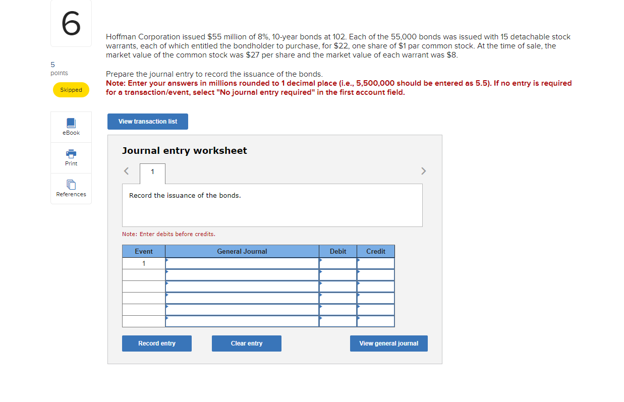 PLEASE HELP. IT IS ONE QUESTION WITH DIFFERENT REQUIREMENTS. Hoffman Corporation issued