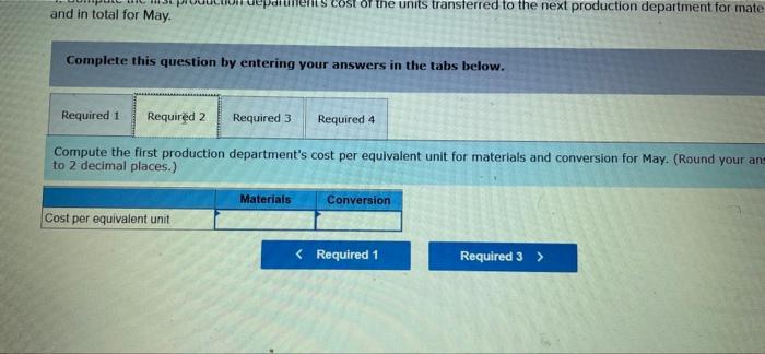 in production departments. All of the material that is used in the