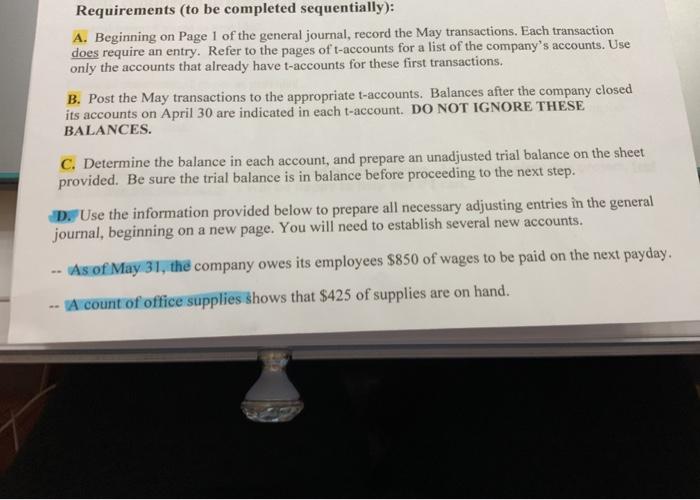  Please help Requirements (to be completed sequentially): A. Beginning on Page