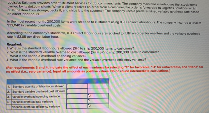  Logistics Solutions provides order fulfillment services for dot.com merchants. The company