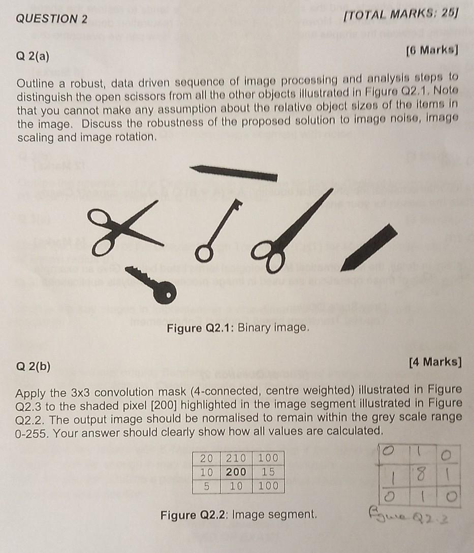  Q 2(a) [6 Marks] Outline a robust, data driven sequence of