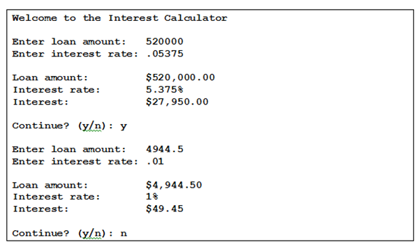 End Result: Console Objective The application prompts the user to enter a