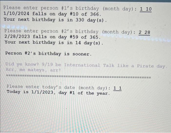 Modify the code so that the program prompts the user three questions