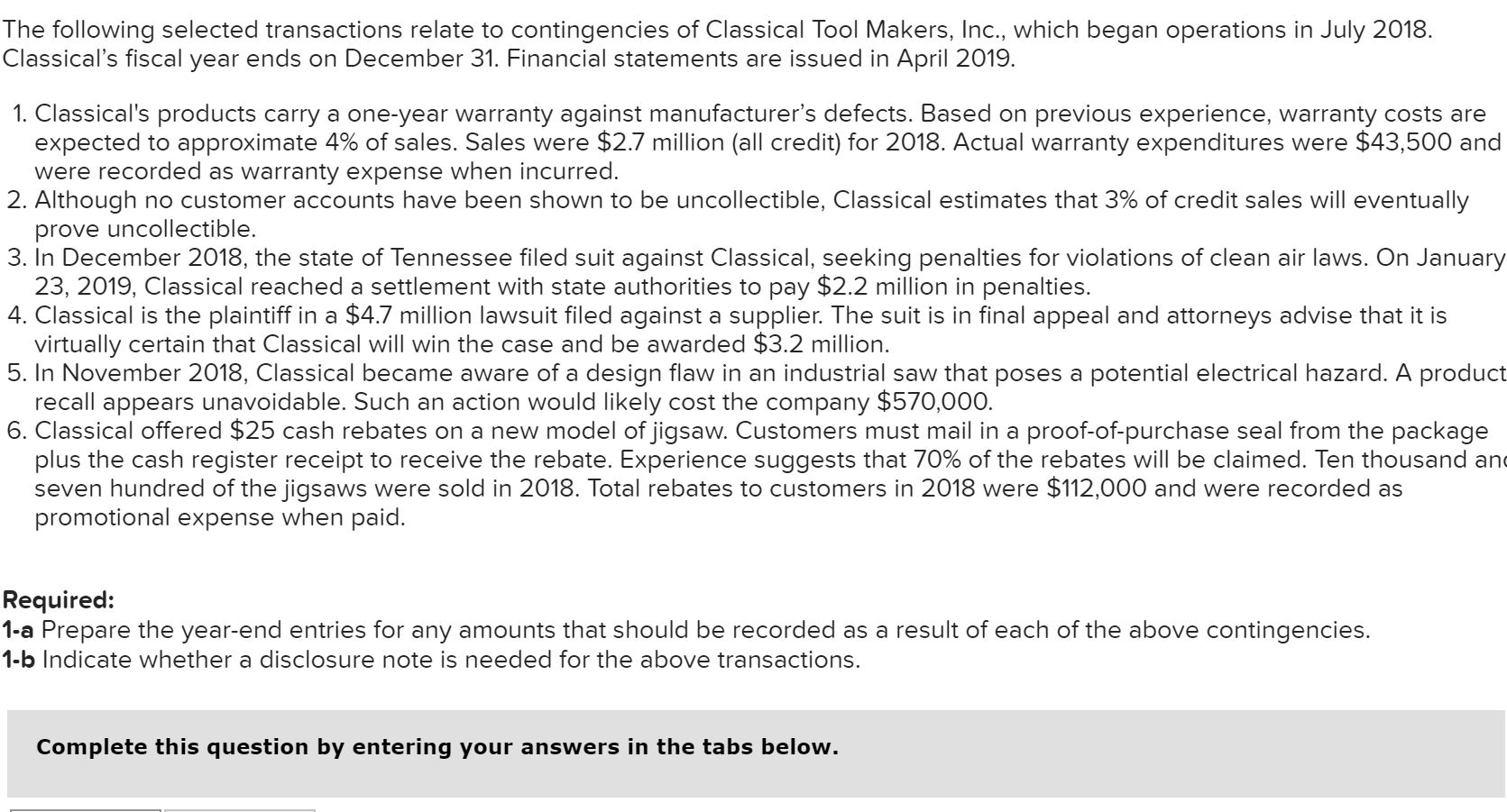 Please answer the question in it's entirety. The following selected transactions relate