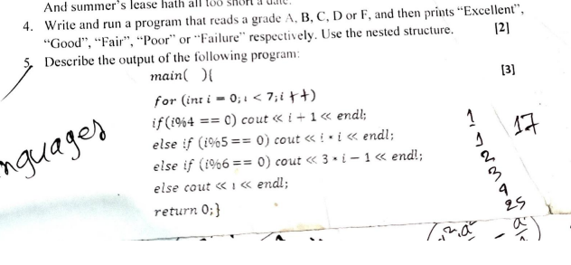 Please solve 4 and 5 question Write and run a program