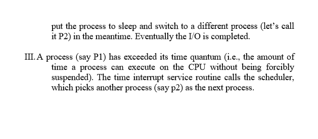 What do you know about a Unix process? b. [5 points] In
