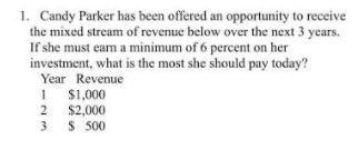  Please answer it correctly with detailed solutions 1. Candy Parker has