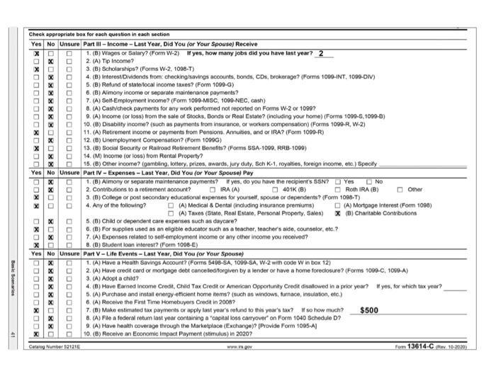 and all appropri ate forms, schedules, or worksheets. Answer the questions following