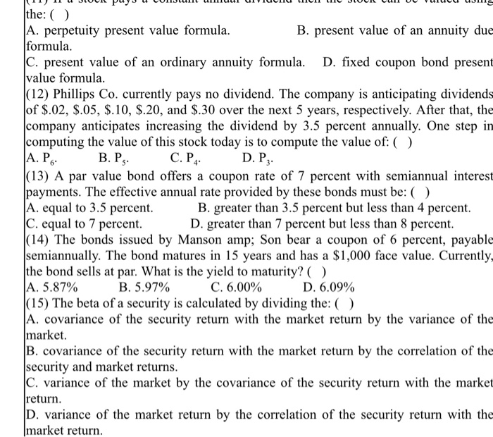excess market retum is equal to the return on the stock minus