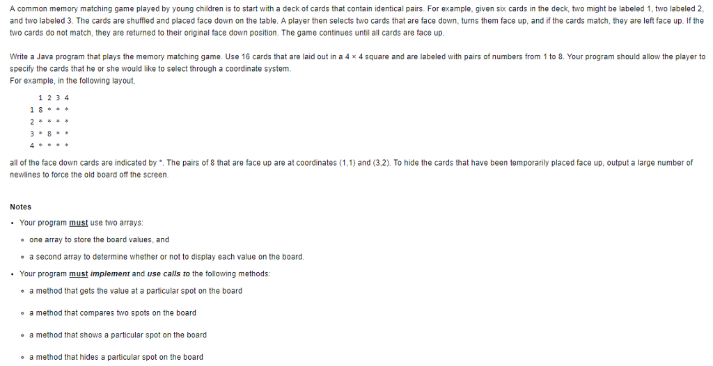 Program in Java - create a program under the following guidelines to