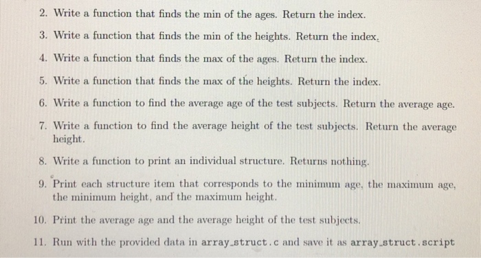 basis for writing a program to determine the min, max, and average
