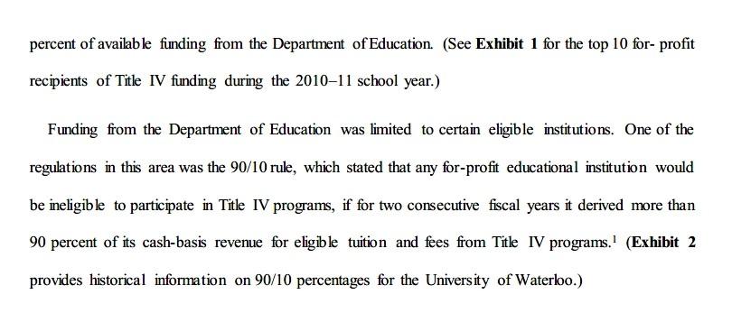 students? (Exhibit 2): FY 2000 - 2012 University of Waterloo Percentage of