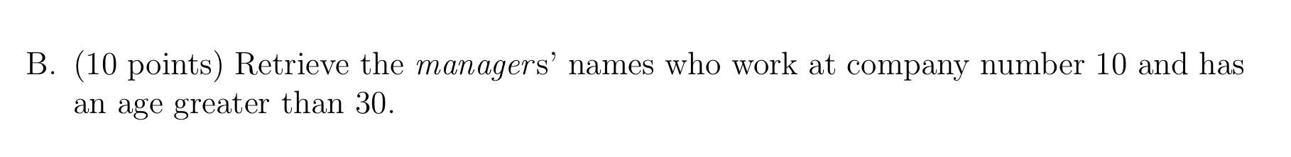 schema: WORKERS(Wssn: int, wname: string, bdate: date, address: string) WORKON(ssn: int, cno: