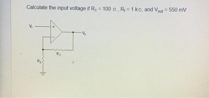  Calculate the input voltage if Ry = 100, R = 1