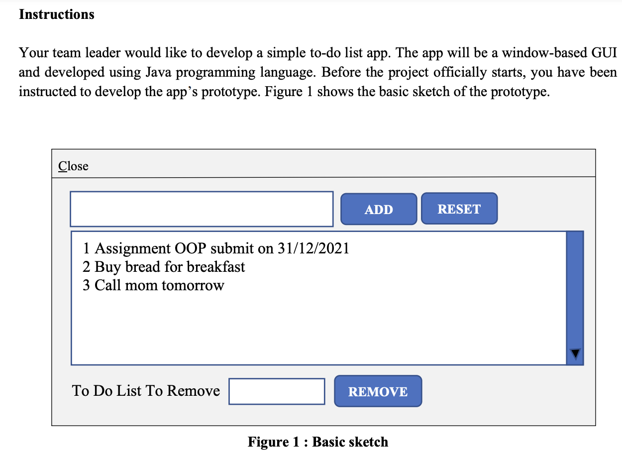  Instructions a Your team leader would like to develop a simple