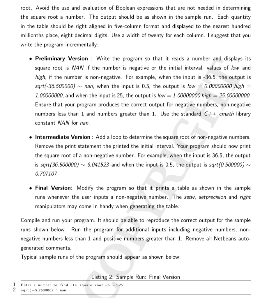 a Number Out: 2/12 Due: 2/25 by 11:50 PM Using a Loop