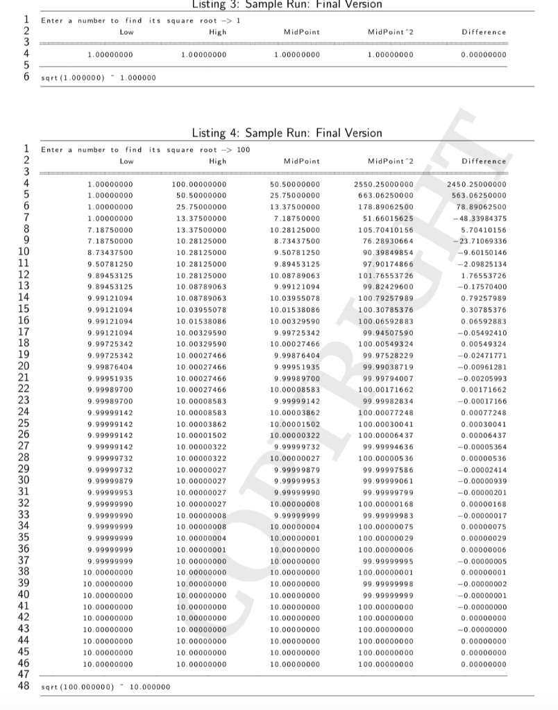 Formatting Output Simulating an Iterative Process In this project, you will write