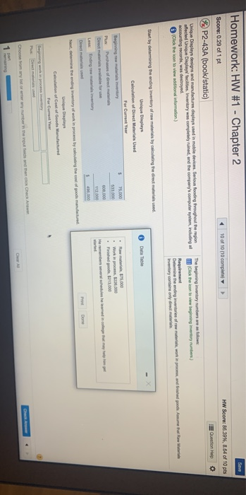  is this one clear? Save Homework: HW #1 - Chapter 2