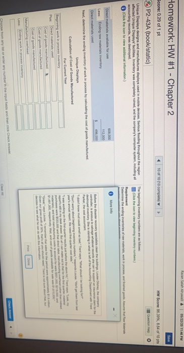 Score: 0.29 of 1 pt 10 of 10 (10 com HW Score: