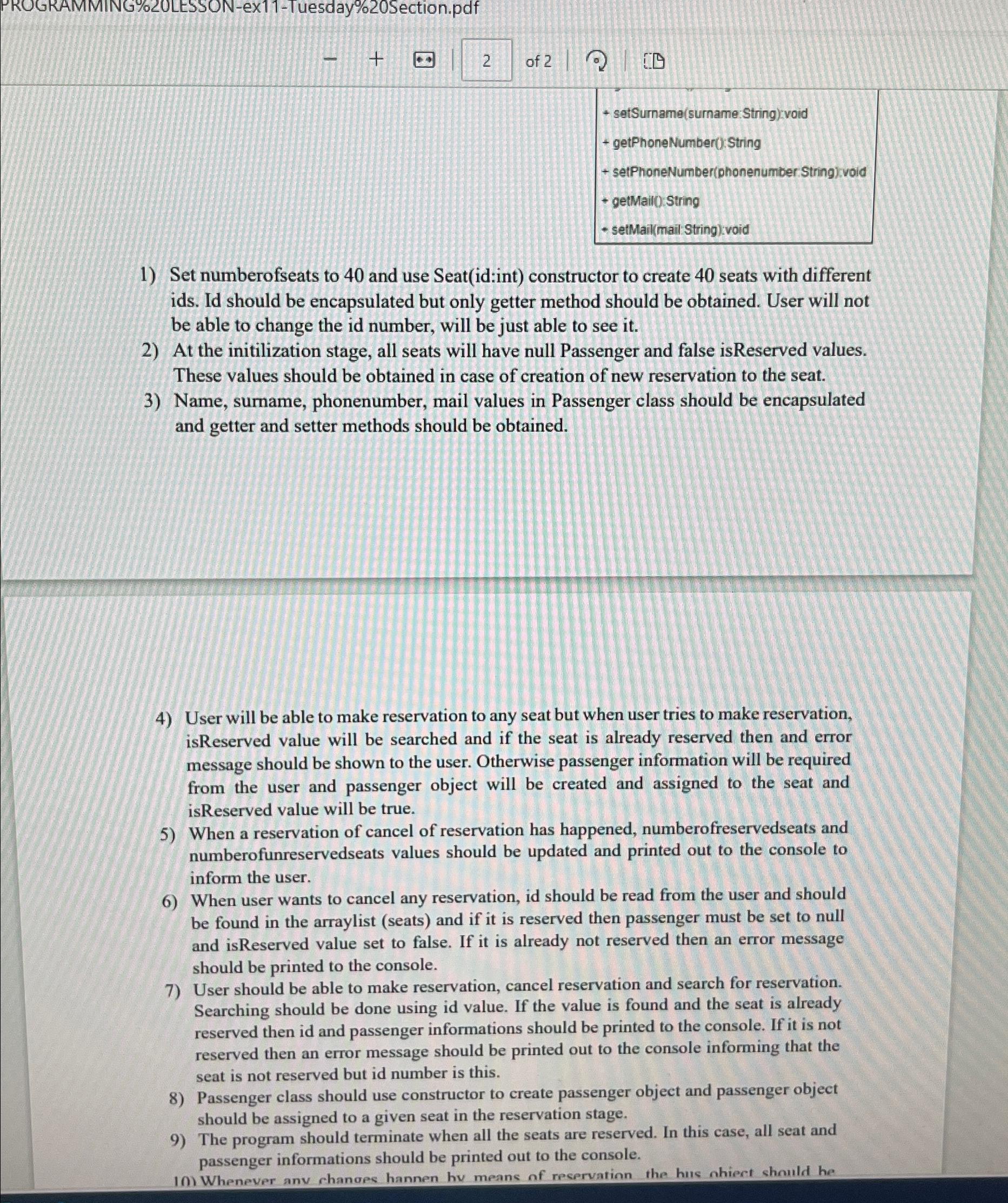  GRAMMING%20LESSON-ex11-Tuesday%20Section.pdf setSurname(surname:String) void getPhoneNumber():String setPhoneNumber(phonenumber String) void getMail0 String setMail(mail String)rvoid