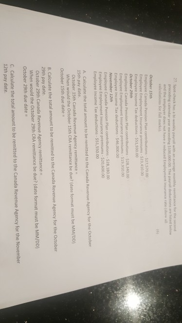  27 Spot check has a biweekly payroll with an average monthly