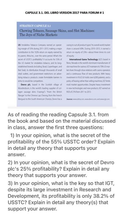 plz help! CAPSULE 3.1. DEL LIBRO VERSION 2017 PARA FORUM \# 1