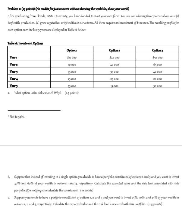  Problem 2: (25 points) No credits for just newers without showing