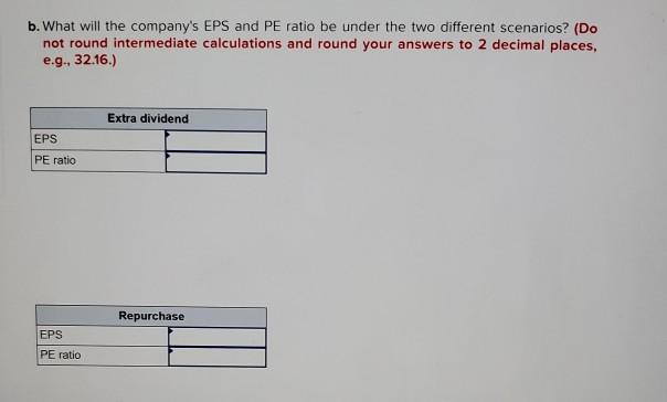 In either case, $18,000 would be spent. Current earnings are $2.00 per