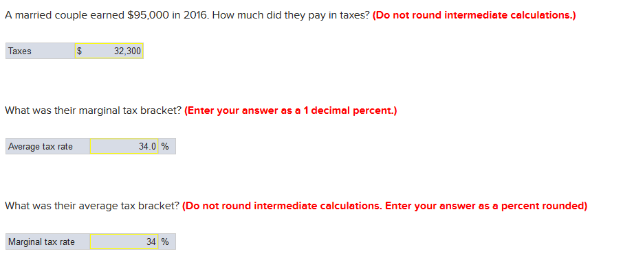 A married couple earned $95,000 in 2016. How much did they
