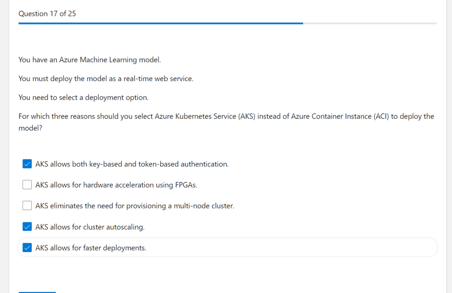 You have an Azure Machine Learning model. You must deploy the