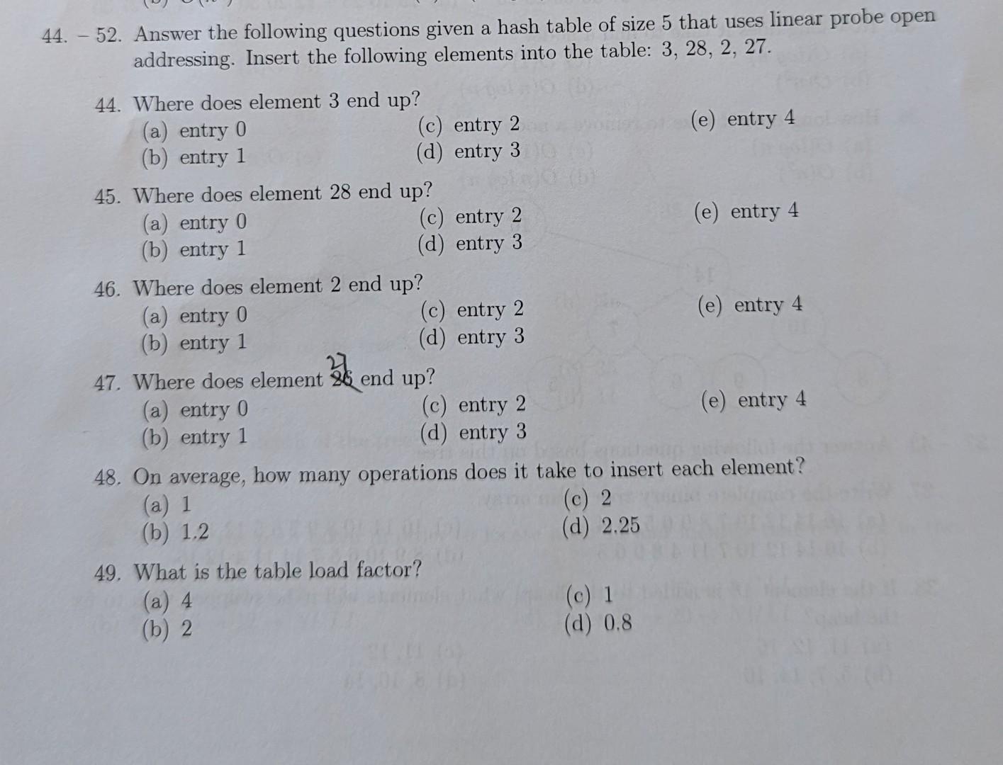  Please help me answer these multiple choice questions. 52. Answer the