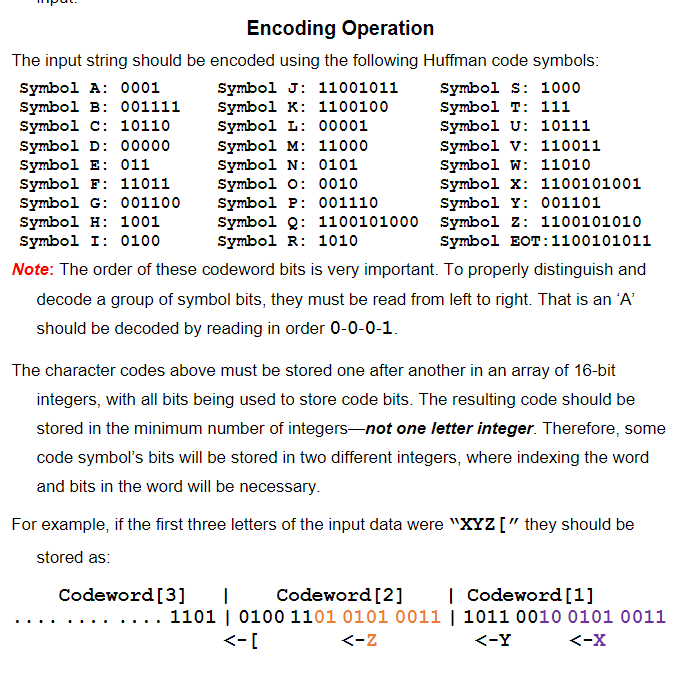 called p3.c that encodes a text string using Huffman Encoding. The student