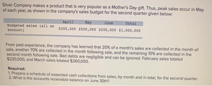  please answe 1 and 2 all answer please Silver Company makes