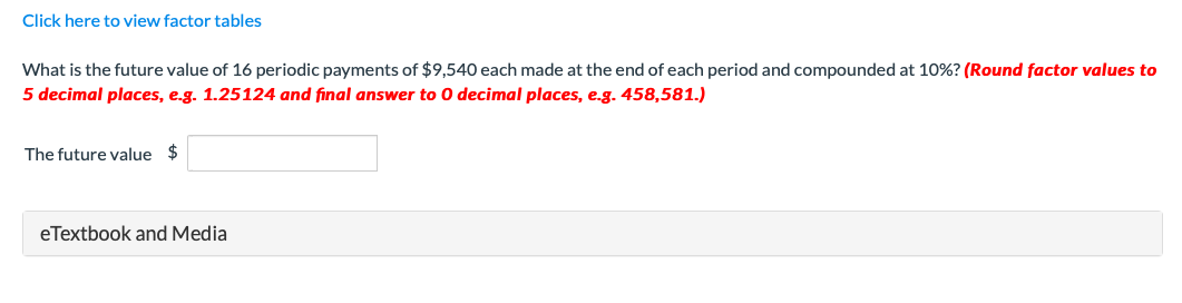 (Round factor values to 5 decimal places, e.g. 1.25124 and final answer