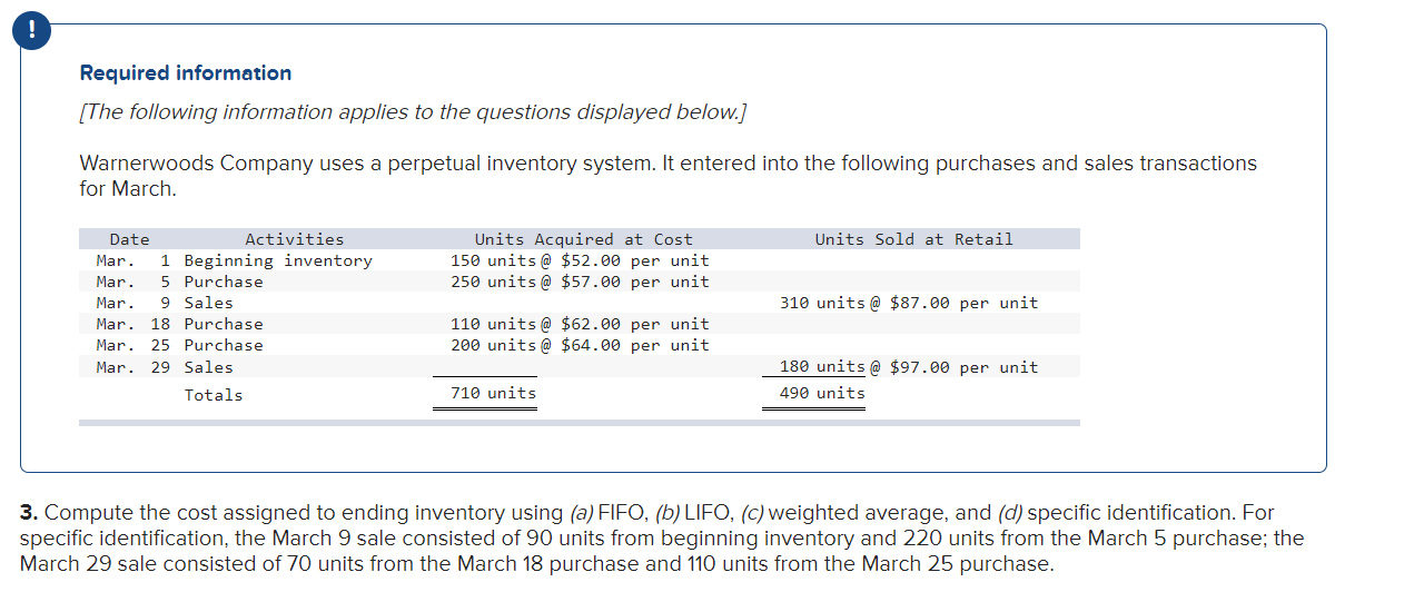 Can someone help me solve this Financial accounting problem? ! Required information