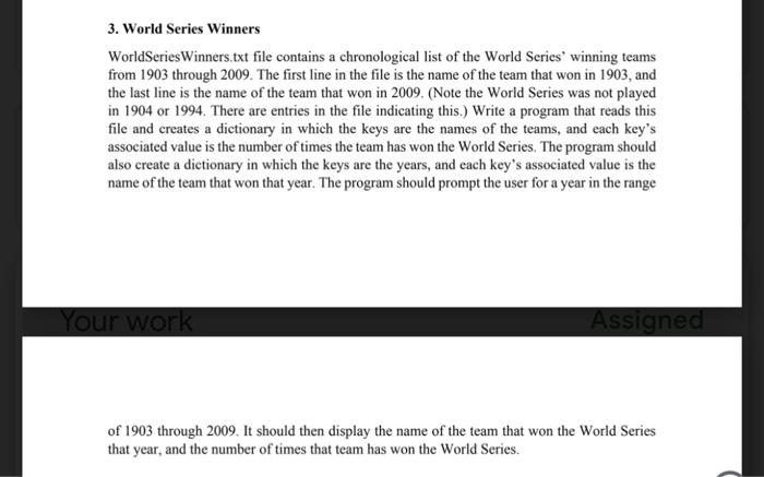  i want the input and the output using this world winner