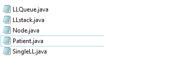 Suppose we have the following existing ADT java files: Writing a program