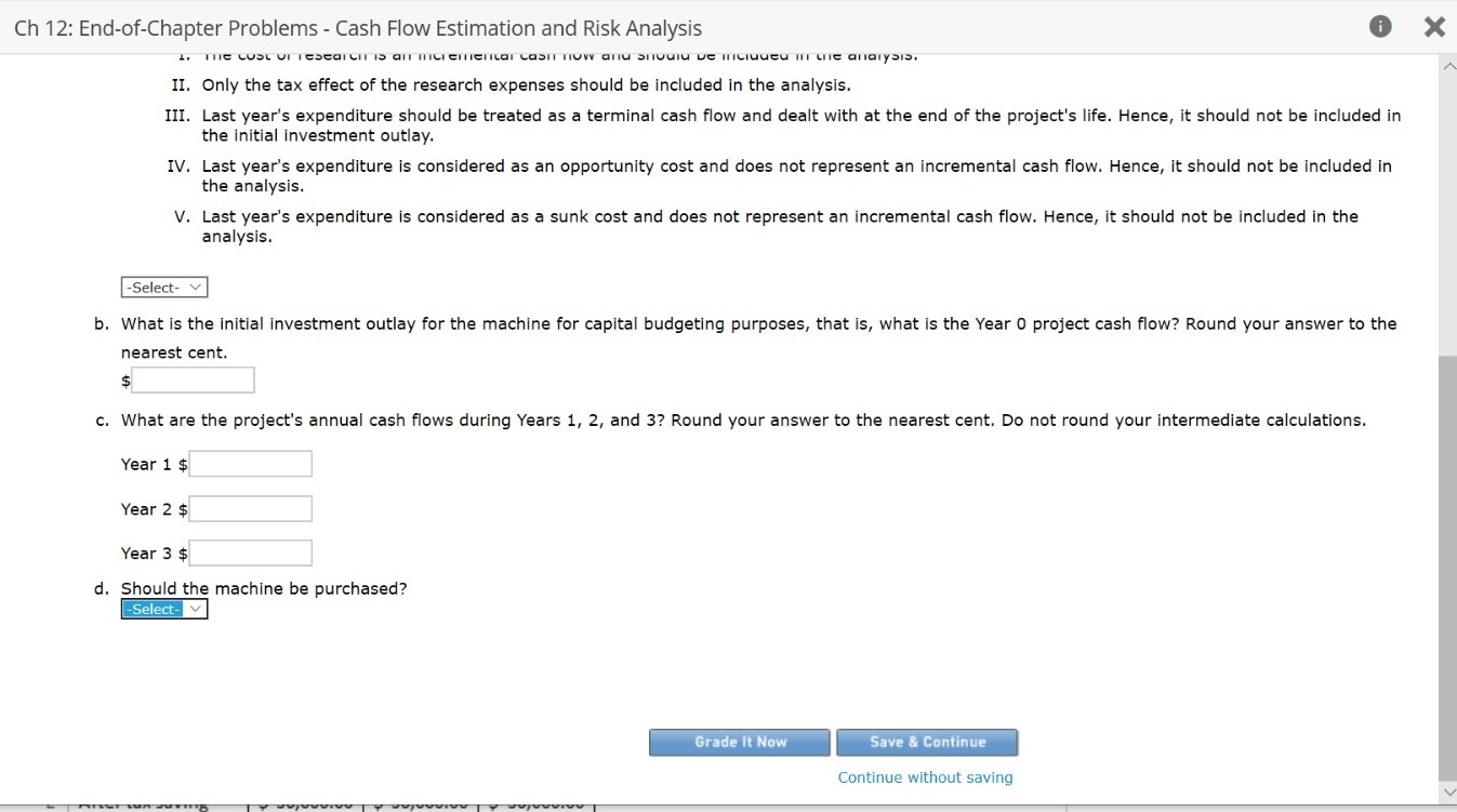 NEW PROJECT ANALYSIS You must evaluate a proposal to buy a new