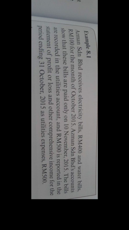short answer required Example 8.I Azman Sdn Bhd receives electricity bills,
